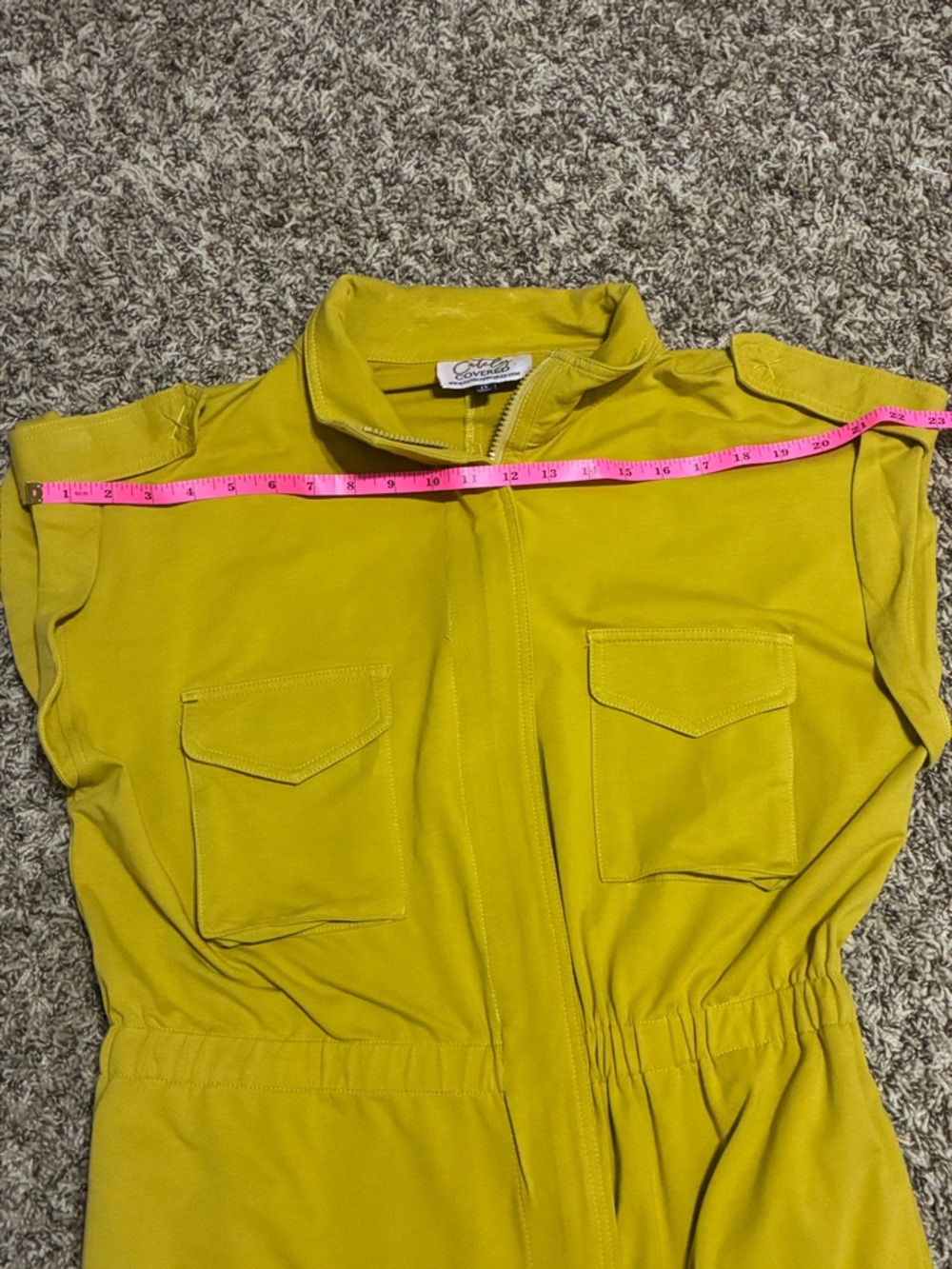 Utility Sleeveless Jumpsuit in Mustard - Picture 9 of 14